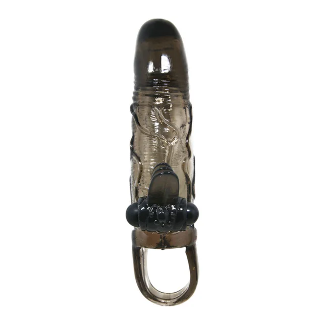 Double Vibrator Condoms for Men Reusable Condom Penis Sleeve Dick Extender Cock Enlargement Adult Sex Toys Man Intimate Goods 4