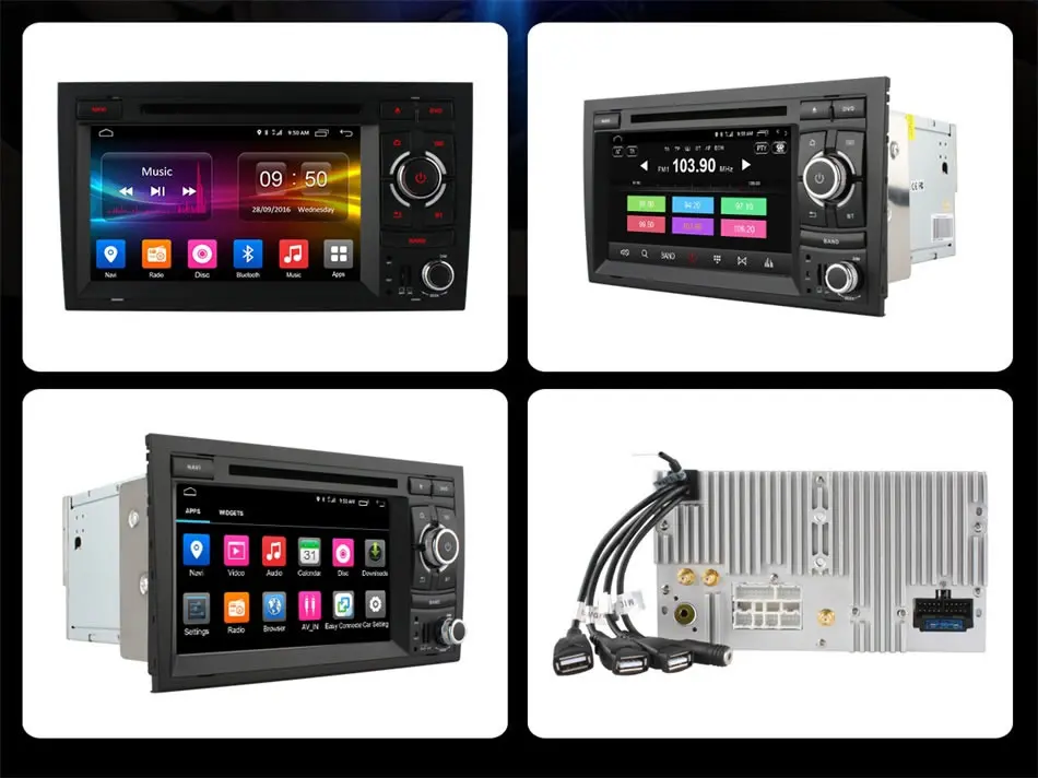 Best vehicel 2 din Android 6.0 Octa 8 Core car dvd player FOR Audi A4 2002-2008 gps navigation wifi 4G Bluetooth DVR RDS USB 11