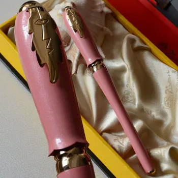 

ROLLER BALL PEN PICASSO 986 EXECUTIVE PINK AND GOLDEN LEAF WITH ORIGINAL BOX