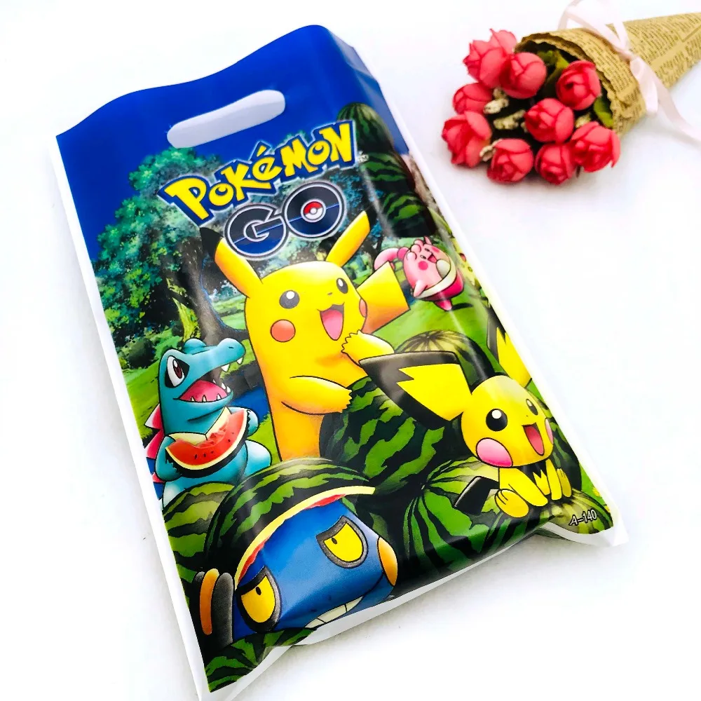 

10pcs/set Pikachu Kids Boys Party Supplies Gift Bag Candy/Loot Bag Party Pikachu Birthday Decoration Party Supplies
