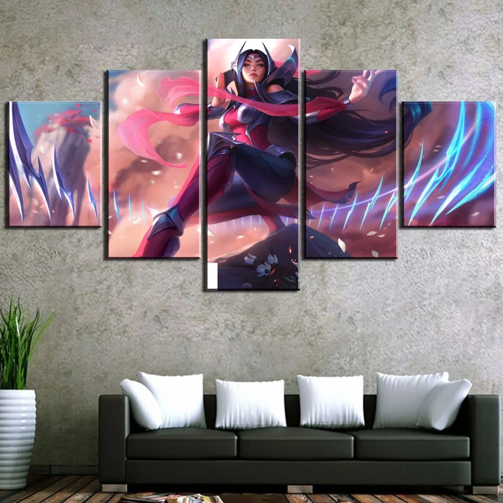 5-Panel-Game-Poster-League-of-Legends-Irelia-Canvas-Painting-Artwork-Wall-Decor-Animation-Pictures-Printed