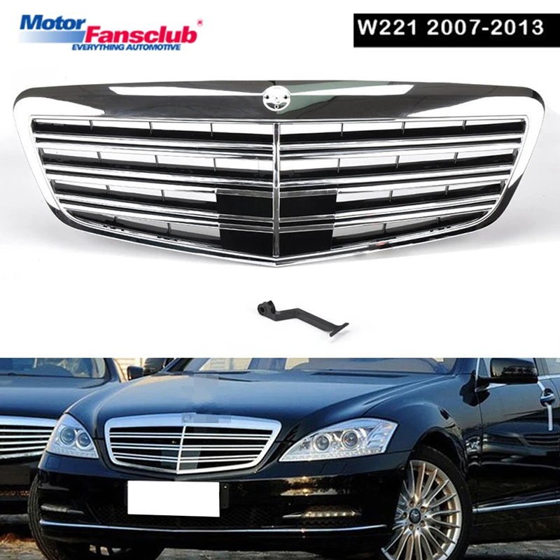 

1Pcs Car Racing Grille For Mercedes Benz W221 Grill MB S550 S63 2007-2013 S63 S65 Chrome Mesh Radiator Front Bumper Lower Modify