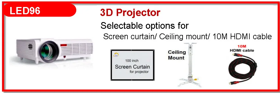 Vieying светодиодный проектор HD дополнительной потолочное крепление Экран Шторы посадка кронштейн для домашнего кинотеатра проектор Proyector Pk светодиодный 96 Светодиодный 86