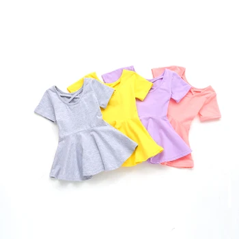 

New baby girls Sweet Cotton Short Sleeveless Back princess Dress kids baby girl choths child