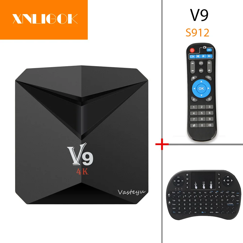 

Android 7.1 TV BOX V9 2GB/8GB 3GB/32GB Amlogic S912 Octa Core 2.4G/5.8G WiFi BT4.0 4K 3D H.265 3D Media Player
