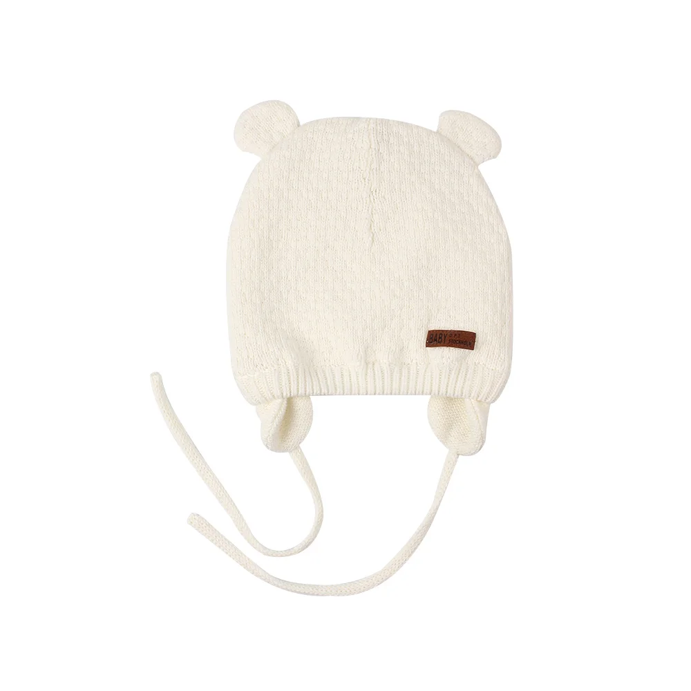Soft Warm Baby Hat Knit Cute Bear Hat For Boys Infant Toddler Earflap Beanie Spring Autumn Cotton Baby Girl Hat Baby Accessories (17)