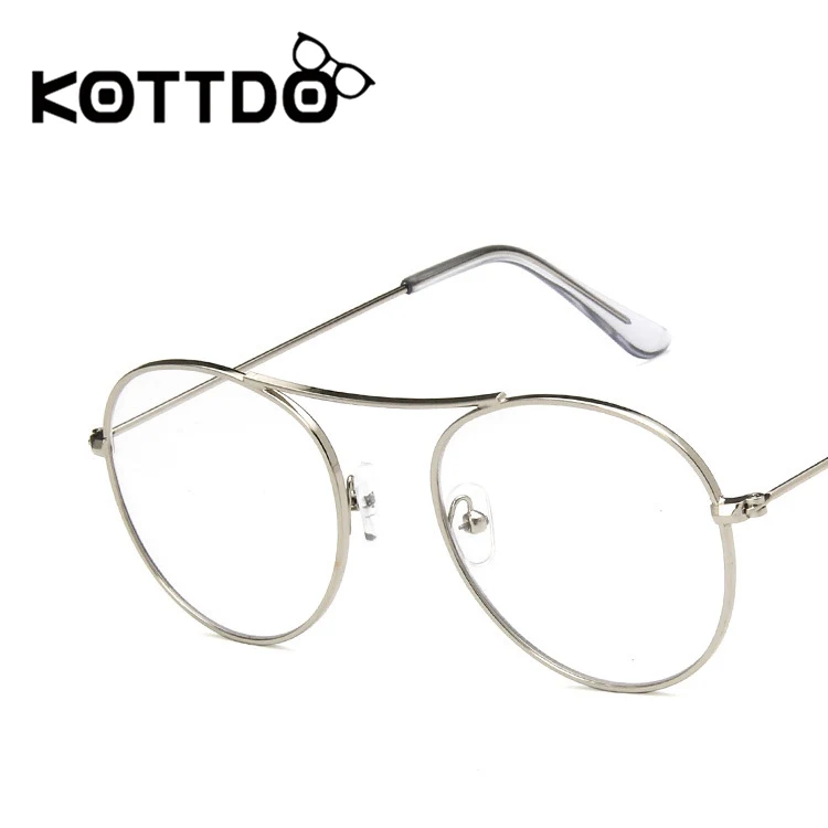 KOTTDO, Новое поступление, женские круглые очки с прозрачной оправой, прозрачные золотые очки, металлические винтажные очки по рецепту