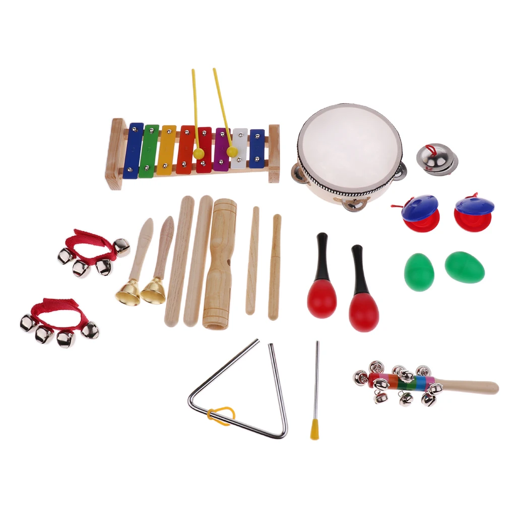 1 Набор Кастанет бубен maraca ксилофон звуковая трубка треугольный инструмент для малышей музыкальные игрушки для детей