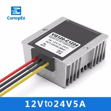 12 V-24 V 5A Водонепроницаемый DC преобразователь Step Up импульсный повышающий стабилизатор 9-20V переменный 24 V автомобиль Повышающий Модуль источника питания трансформатор