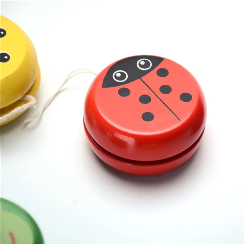 Cartoon Yoyo Wooden yoyo Ball Toy Creative Traditional Animal Yo Yo