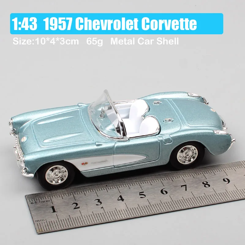 1/43 классический мини 1957 Chevrolet Corvette C1 Diecasts& Toy Vehicles масштабные Машинки Игрушки миниатюры модель для взрослых коллекция хобби - Цвет: 1957 Chevrolet