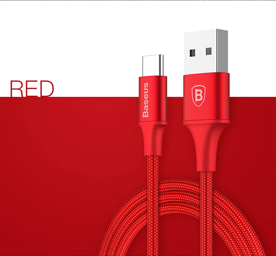 Baseus usb type-C кабель для samsung Galaxy S9 2A Быстрая зарядка кабель синхронизации данных для Xiaomi max 3 huawei p20 светодиодный светильник USB C кабель