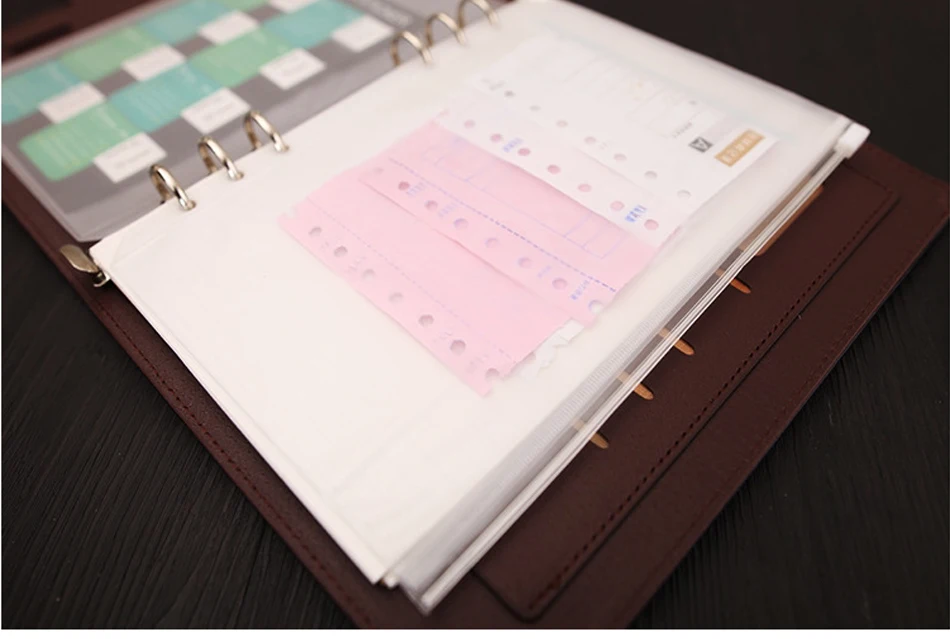 A5a6 ПВХ Презентация Binder папка молния получить мешок лаконичный планировщик спираль подачи карта продуктов держатель сумка Бесплатная
