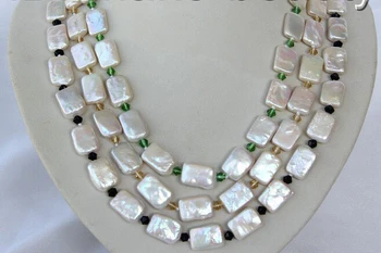 

Miss charm Jew1854 stunning 3rows big 18mm baroque white freshwater cultured pearl necklace