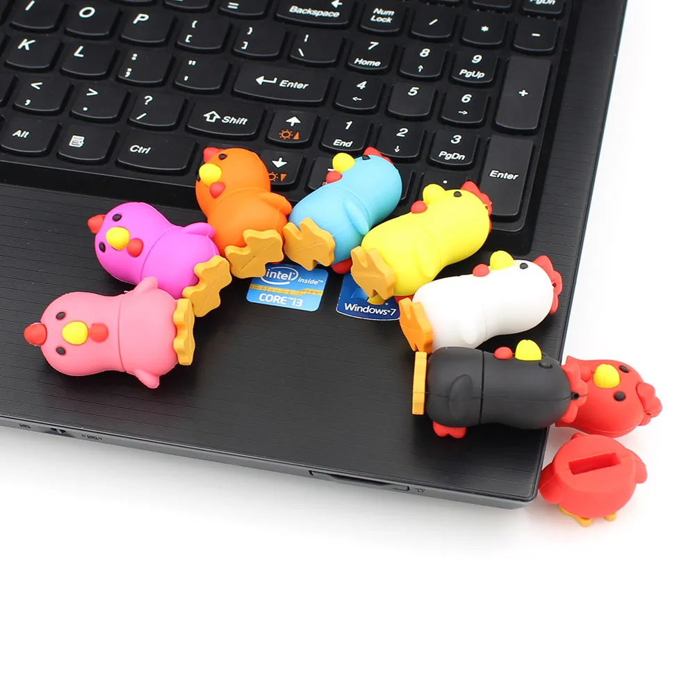Милый мультфильм usb флэш накопитель прекрасный в форме цыпленка ручка 4 ГБ 8 16 32 64