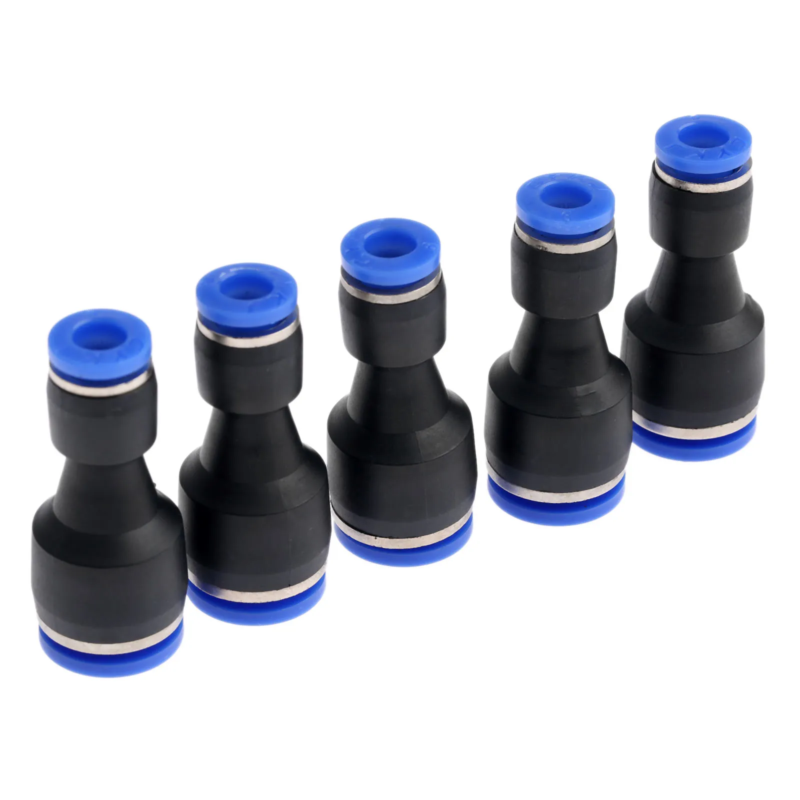 5Pcs 12mm Hole to 8mm Pneumatic Fittings Push In Straight Reducer