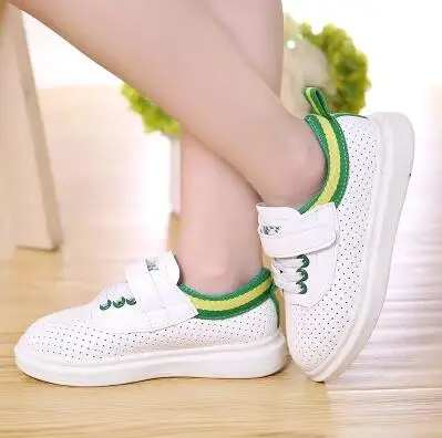 

Free shipping kids shoes breathable perforated full leather sandals hollow boys shoes white girls shoes