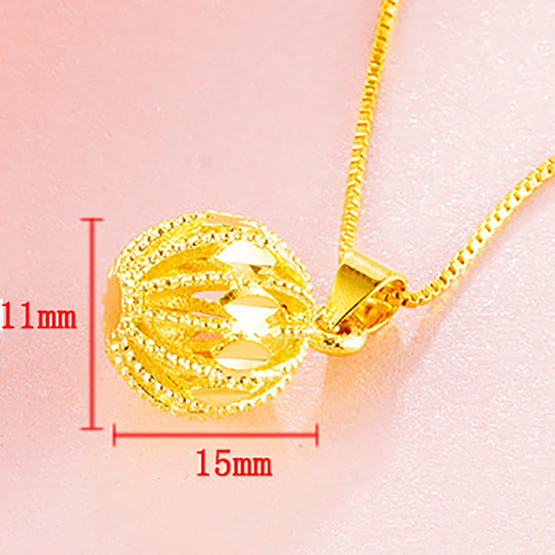 Vintage Dubai 24K Gold Cutout Lantern Pendant Round Ball Pendant& Necklaces for women Accessories(without chain