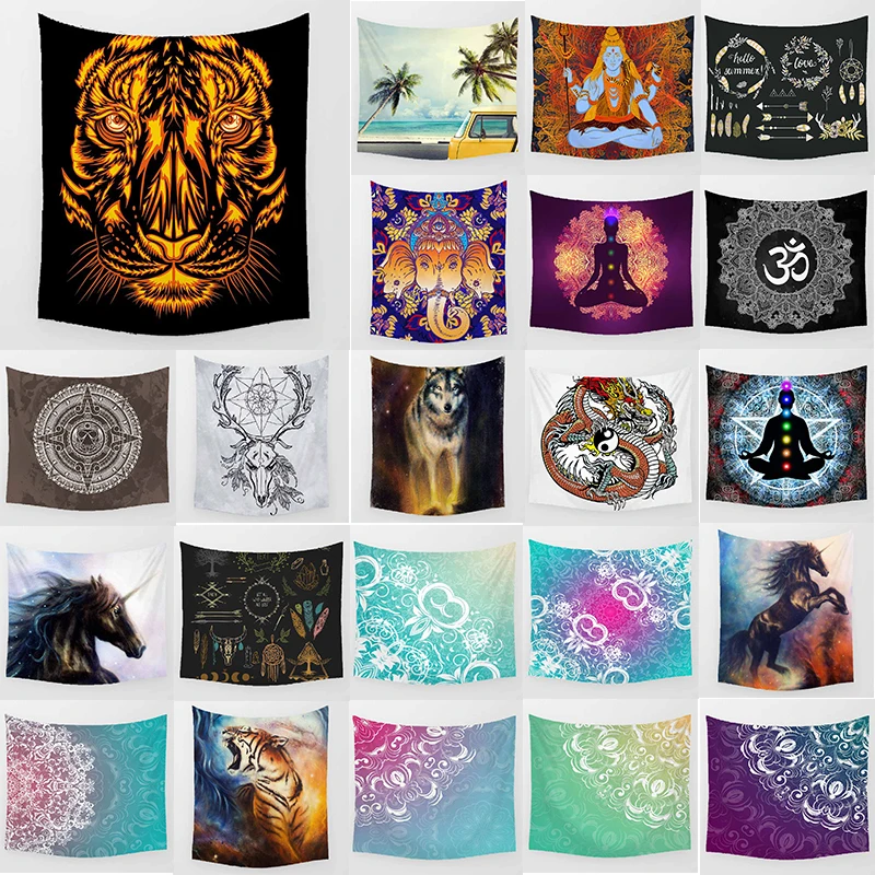 

Unicorn tapestry tiger dragon butterfly wall hanging tapestry home decoration large rectangle bedroom wall tapestry