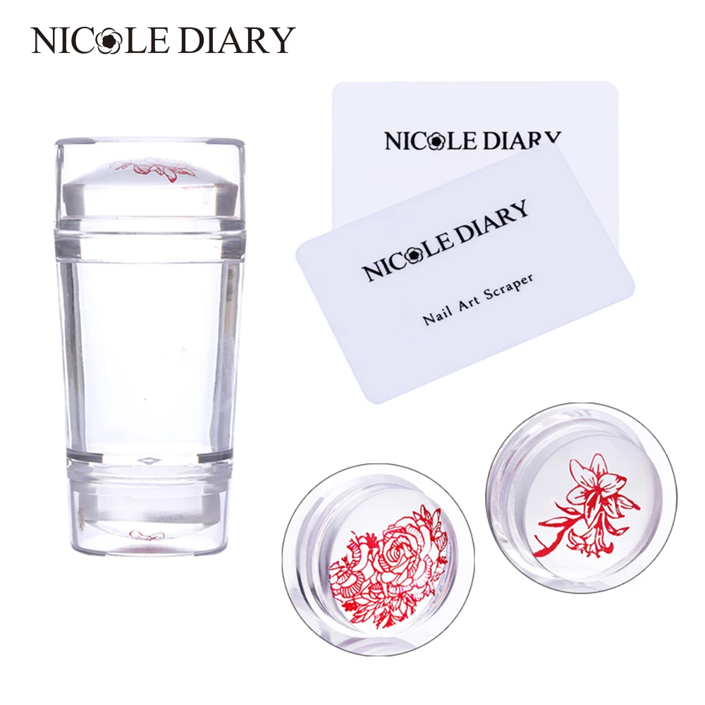 Buy NICOLE DIARY Clear Jelly Nail Stamper Scrapers Set