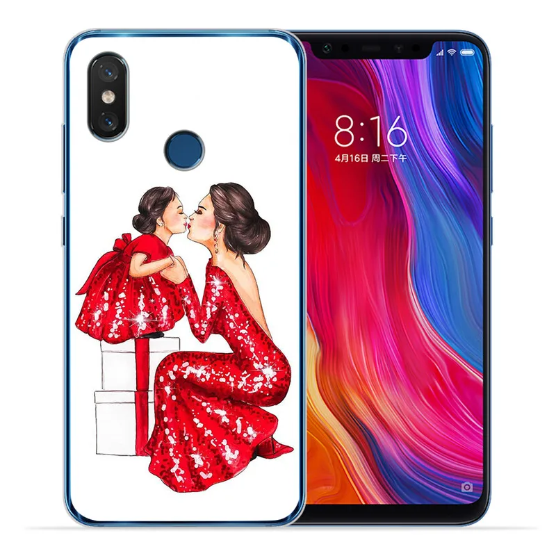 Роскошные для малыша и мамы; queen женщина для Xiaomi Redmi Mi 8 6 A2 Lite 5X 6X A1 6A 4X 4A 5 Plus Note 4 5A Prime Pro крышка чехол Coque Etui - Цвет: 1213