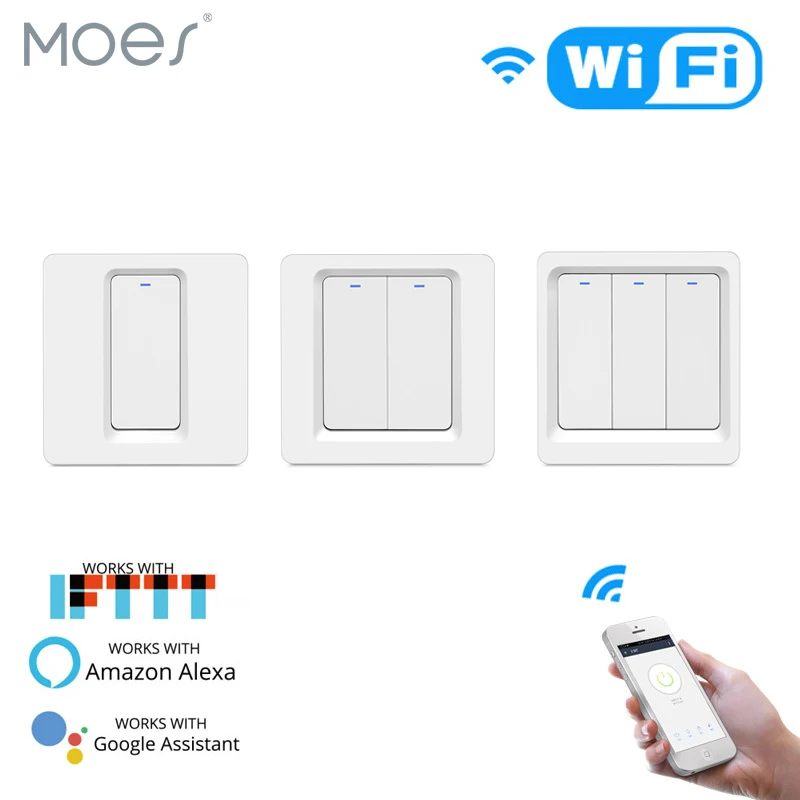 

WiFi Smart Light Switch Push Button Smart Life/Tuya APP Remote Control Works with Alexa Google Home for Voice Control