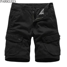 Мужские черные облегающие хлопковые с карманами Карго шорты Летние Повседневные Легкие мужские шорты брюки для пеших прогулок, кемпинга, путешествий