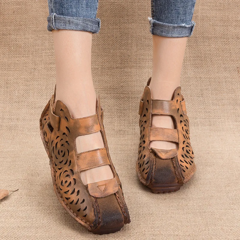 

2018 Summer National Wind women's Shoes Retro Wind Wild Single Shoes Female Soft Bottom Soft Face Comfortable HDX-1501-1