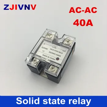 

Free shipping single phase 40A AC Solid state relay 90-480VAC control 80~250VAC ZG3NC-340A 1 phase SSR