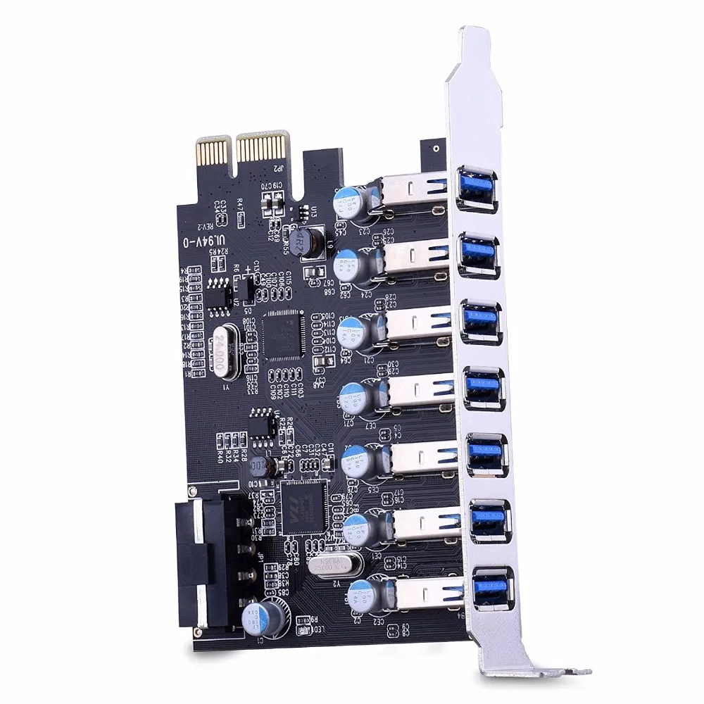 PCI-e usb 3.0 Expansion Card 7 port USB 3.0 PCI express Expansion Card pcie usb3.0 Adapter Desktop Computer Components Brand New