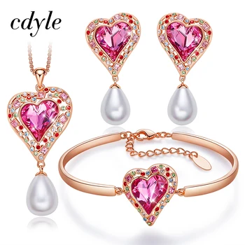 Cdyle Women Gold Jewelry Set Embellished with crystal Heart of Rainbow Necklace Earrings Bracelet Set Love Gifts
Cdyle Women Gold Jewelry Set Embellished with crystal Heart of Rainbow Necklace Earrings Bracelet Set Love Gifts