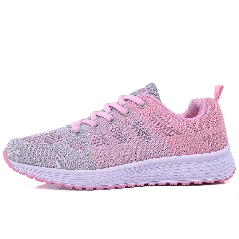 Черные, белые, розовые мягкие туфли QEJEVI в школьном стиле; женские кроссовки; спортивные кроссовки для бега; дышащая летняя спортивная обувь - Цвет: pink