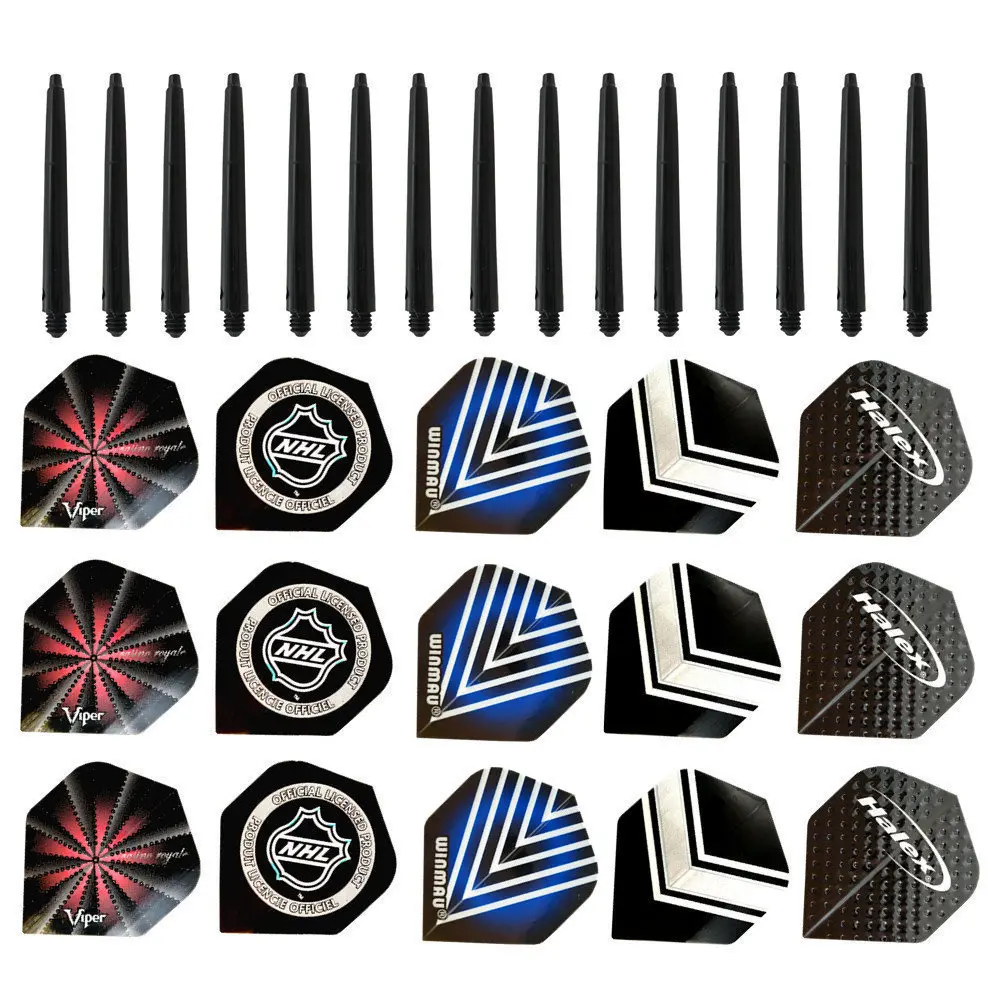 15pcs Nylon Dart Shafts And 15pcs Popular Darts Flights Dardos Dart