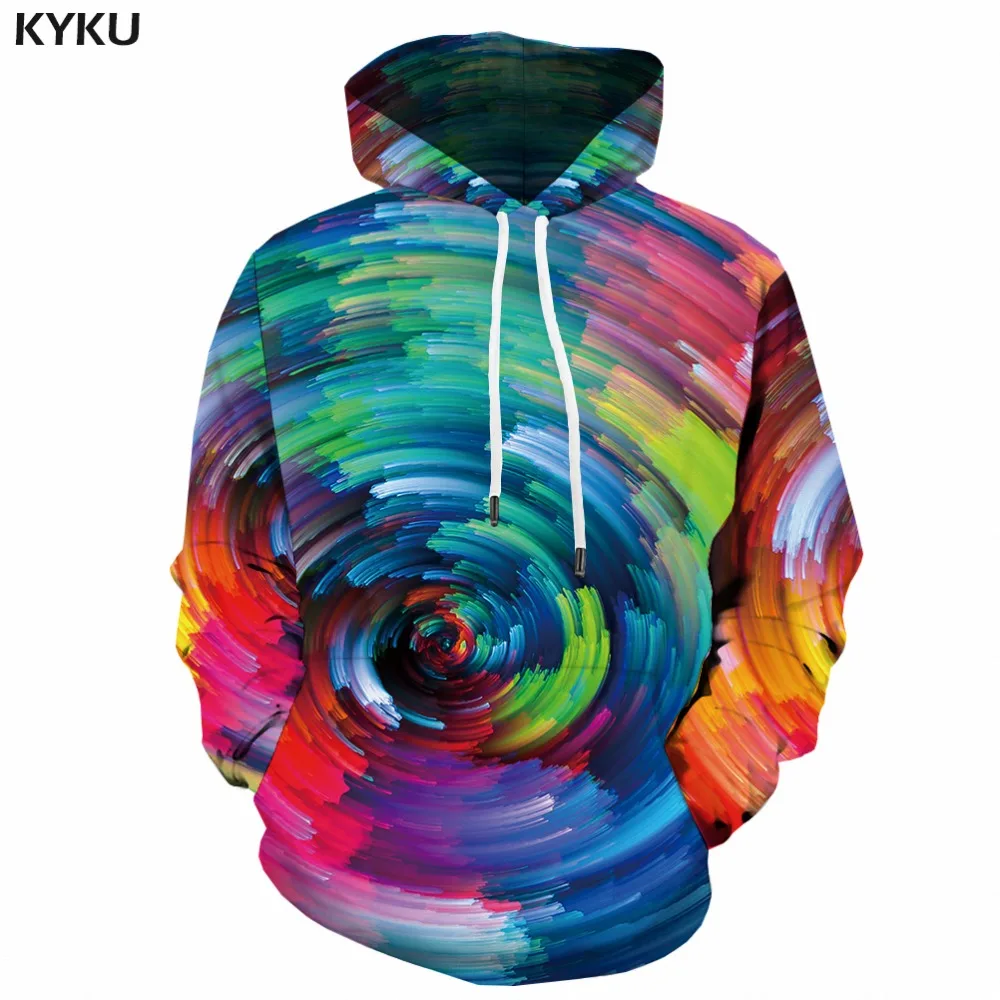 KYKU 3d психоделические толстовки для мужчин зимние Vortex Hypnosis с принтом фантазия