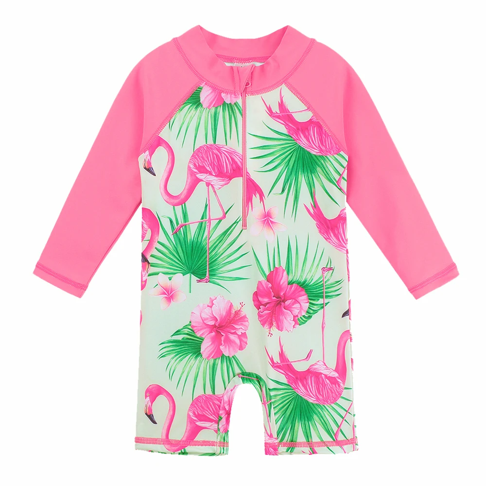 

BAOHULU Long Sleeve Cartoon Baby Girl Swimwear Floral Children Swimsuit One Piece Girls Swimwear UPF50+ Kids Swimming Suit Boys