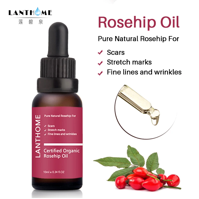 

Lanthome 10ml Rosehip Oil Moisturizing Essence Scar Repair Skin Essential Oil Brightening Skin Natural Pure Remove Ance TSLM1