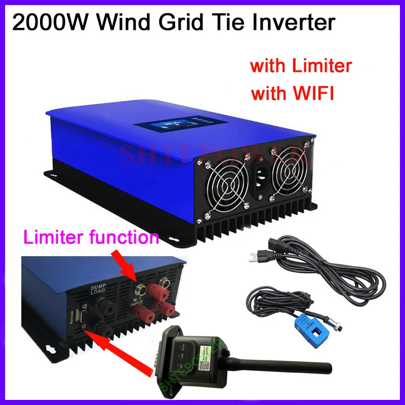 2000 Вт инвертор для ветровой электросети с нагрузочным резистором 45-90 В переменного тока до 220 В 230 в 240 В переменного тока MPPT чистая Синусоидальная волна инвертор для галстука