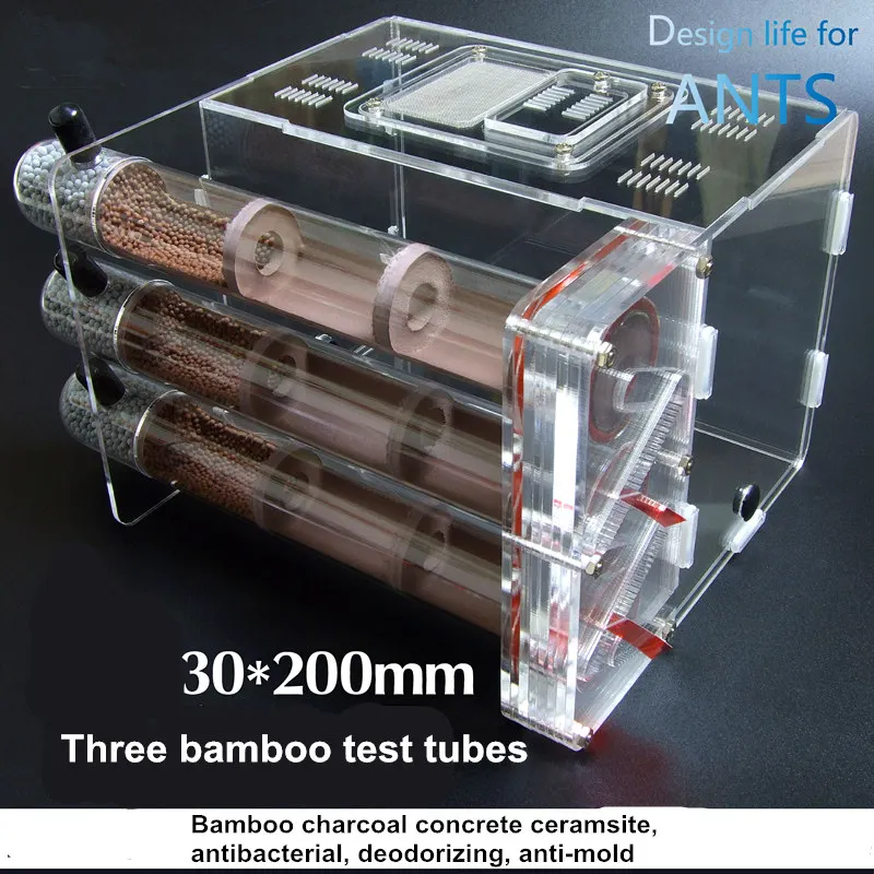 3PCS Bamboo Tubes Ant Nest Ant Farm House for Kids Home Pet Use Student Scientific Device Toy Ant Acrylic Bamboo Villa City (1)