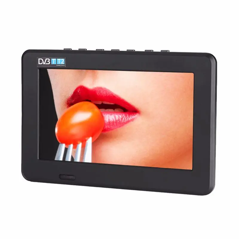 

Eu Plug Portable Digital Hd Led Tv 800X480 7 Inch Car Television Receiver Dvbt2 Tv Support Tf Card Usb Audio Video