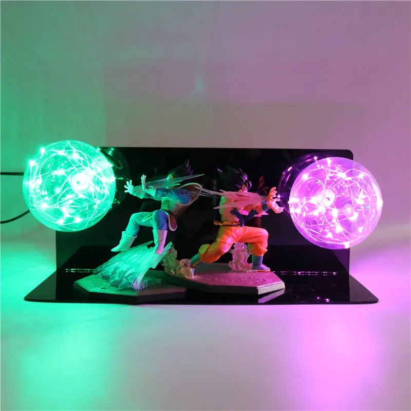 Dragon Ball Z 3D лампа детские фигурки DIY светодиодный Сон Гоку против Вегета аниме модель luminaria детский ночной Светильник для спальни