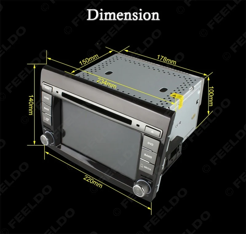 FEELDO 7 &quotAndroid 6 0 (64 бит) DDR3 2G/16G/4G LTE четырехъядерный автомобильный DVD GPS радио