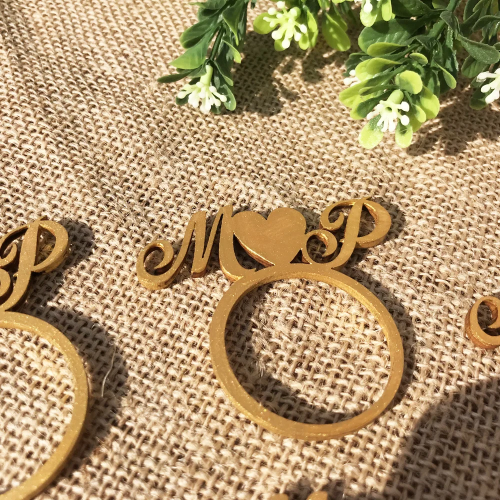 Personalized Wooden  Wood Laser Cut Napkin Ring with Heart Wedding Party Table Decoration Birthday party deecoraitons 20pcs1