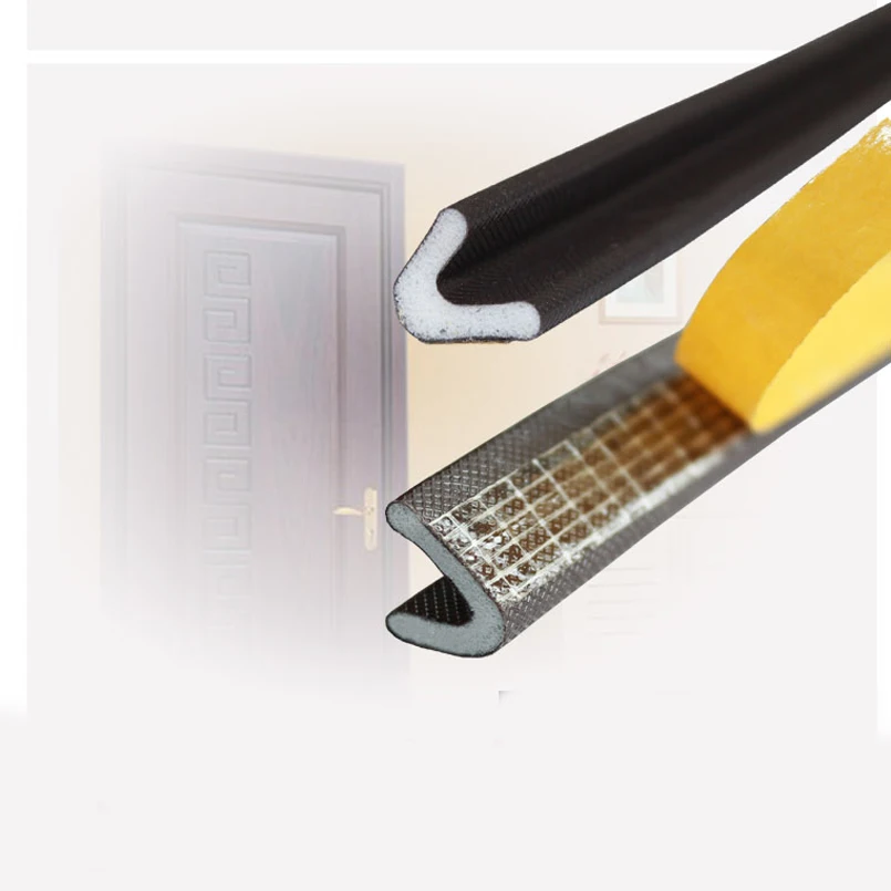 6M Brown V type self adhesive security door PU foam seal strip Anti