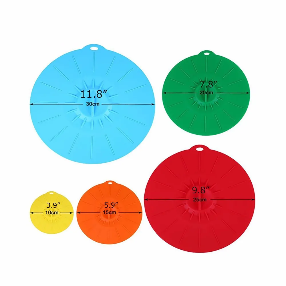 Силиконовые крышки 4, 6, 8, 10, 12 дюймов. Крышка для микроволновых продуктов для чаш, чашек, кастрюль, сковородок, безопасная пищевая BPA-сковородка или крышки для кастрюли