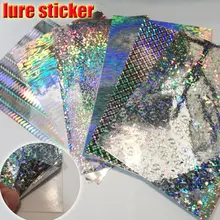 Nova isca de pesca adesivo pele de peixe, diy jig adesivos voar amarrando materiais, tamanho grande 100mm x 150mm 6 papéis/lote