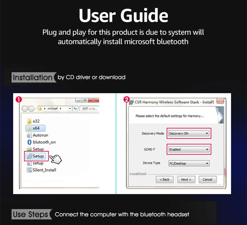 TRUMSOON USB ключ Bluetooth 4,0 приемник Bluetooth адаптер мини Bluetooth передатчик для ПК наушники в форме мыши