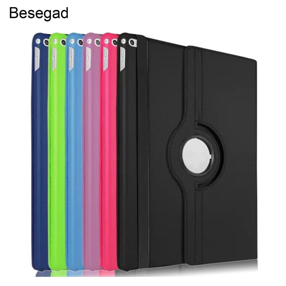 

Besegad Lichee 360 Rotating PU Leather Flip Stand Smart Case Cover Skin Stand for iPad Pro 12.9 inches W/Auto Sleep Wake Up