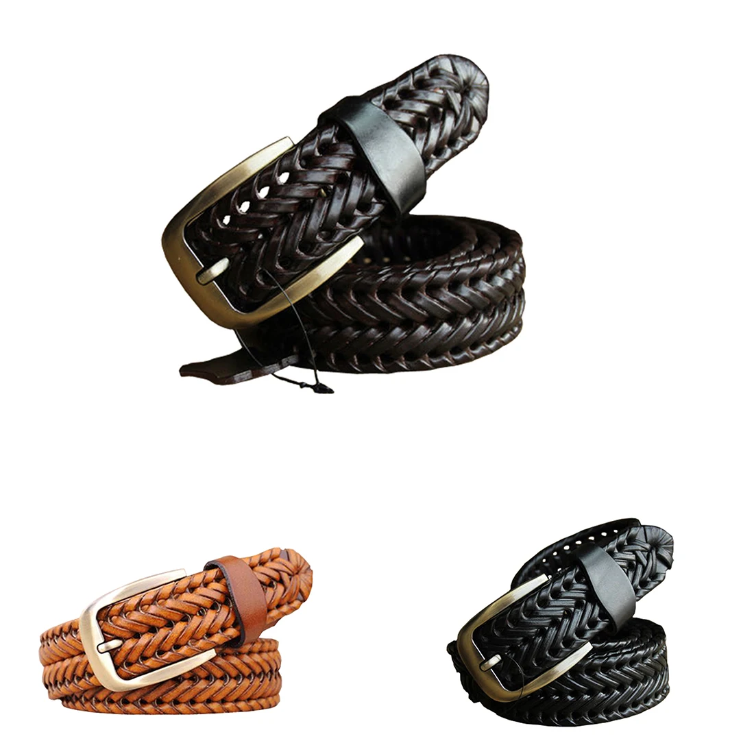 2017 New Belt Man Fashion Mens Belts Luxury Genuine Leather Braided Cow