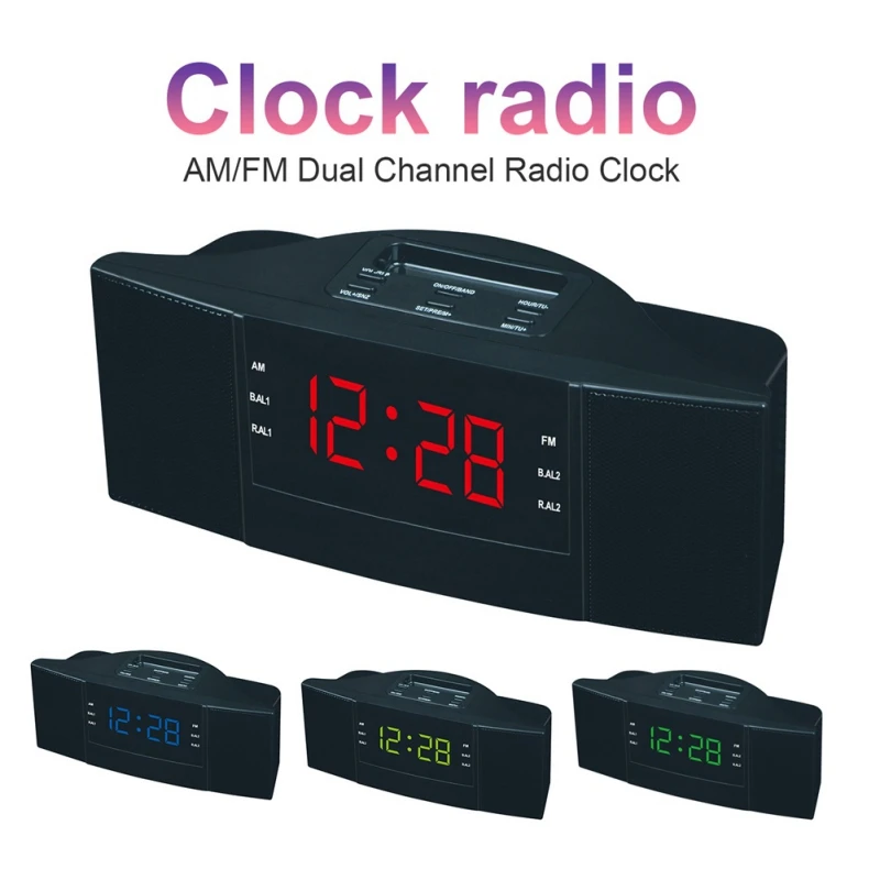 EDAL ABS 2 in 1 LED Digital Desktop Clock with FM AM Radio Function(EU Plug 220V) Radio Clock