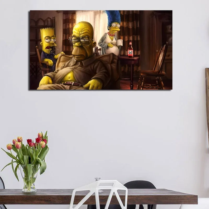 ТВ мультфильм Breaking Bad Marge Homer Барт художественный холст постер картина масляная